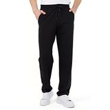 BY COMEOR erkek pamuklu eşofman, jogger antrenman pantolonu (siyah, L)