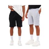 BY COMEOR Erkek Regular Fit Yanları Cepli Rahat Kesim 2'Li Şort Siyah-Gri S