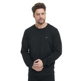 BY COMEOR Erkek Siyah Bisiklet Yaka Nakış Detaylı Regular Fit Sweatshirt Siyah M
