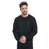 BY COMEOR Erkek Siyah Bisiklet Yaka Nakış Detaylı Regular Fit Sweatshirt Siyah S