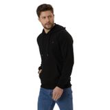 BY COMEOR Erkek Siyah Kapüşonlu Nakış Detaylı Sweatshirt XL