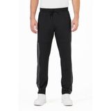 BY COMEOR Erkek Siyah Standart Fit Normal Kesim Paça Ribanalı Cepli Rahat Jogger Eşofman Altı S