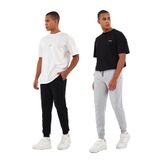 BY COMEOR Erkek Slim Fit Jogger Cep Nakış Fermuar Detaylı Eşofman Altı (Siyah-Gri, 2XL)