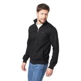 BY COMEOR Erkek Uzun Kollu Önü Fermuarlı Hırka (Siyah, 2XL)