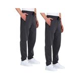 BY COMEOR Eşofman altı erkek pamuk eşofman altı – spor pantolonu, jogging pantolonu, erkek çocuk boş zaman pantolonu, fermuarlı cepler, 2'li paket koyu gri, L