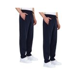 BY COMEOR Eşofman altı erkek pamuk eşofman altı – spor pantolonu, jogging pantolonu, erkek çocuk boş zaman pantolonu, fermuarlı cepler, 2'li paket, mavi, XL