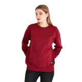 BY COMEOR Kadın Bordo Basic Bisiklet Yaka Regular Fit Rahat Sweatshirt XS