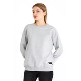 BY COMEOR Kadın Gri Basic Bisiklet Yaka Regular Fit Rahat Sweatshirt S