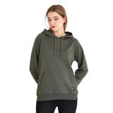 BY COMEOR Kadın Haki Basic Kapüşonlu Regular Fit Rahat Sweatshirt 2XL