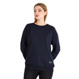 BY COMEOR Kadın Lacivert Basic Bisiklet Yaka Regular Fit Rahat Sweatshirt XL