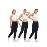 BY COMEOR Kadın Regular Fit Düz Paça Beli Lastikli Bağcıklı Eşofman Altı (Siyah-Lacivert-Antrasit, S)