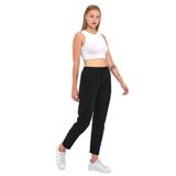 BY COMEOR Kadın Regular Fit Düz Paça Beli Lastikli Bağcıklı Eşofman Altı (Siyah, M)
