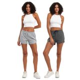 BY COMEOR Kadın Yırtmaçlı Mevsimlik Premium Kumaş Regular Fit İpli Siyah Kısa Mini Şort CMRB90 S (Antrasit-Gri, XL)