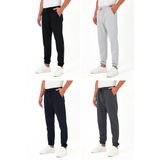 BY COMEOR Kalın Siyah-Lacivert-Gri-Antrasit Erkek 4'lü Eşofman Altı Jogger Arka Cepli Paça Lastikli Regular Fit Şardonsuz CMRE97 2XL