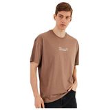 BY COMEOR Leo Erkek Oversize Tshirt%100 Pamuk Bisiklet Yaka Baskı Detaylı Basic Tişört CMRE79 2XL