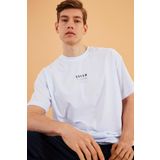 By Comeor Leo Erkek Oversize Tshirt%100 Pamuk Bisiklet Yaka Baskı Detaylı Basic Tişört Cmre79 S