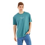 BY COMEOR Leo Erkek Oversize Tshirt%100 Pamuk Bisiklet Yaka Baskı Detaylı Basic Tişört CMRE84 S