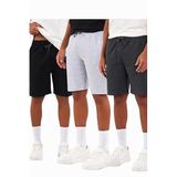 BY COMEOR Regular Fit Yanları Cepli Rahat Kesim 3'Lü Erkek Şort Siyah-Gri-Antrasit 6XL
