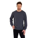 BY COMEOR Siyah Bisiklet Yaka Etiket Detaylı İçi Pamuklu Erkek Sweatshirt ANTRASİT L
