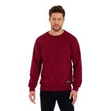 BY COMEOR Siyah Bisiklet Yaka Etiket Detaylı İçi Pamuklu Erkek Sweatshirt BORDO S