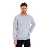 BY COMEOR Siyah Bisiklet Yaka Etiket Detaylı İçi Pamuklu Erkek Sweatshirt Gri 4XL