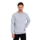 BY COMEOR Siyah Bisiklet Yaka Etiket Detaylı İçi Pamuklu Erkek Sweatshirt Gri M