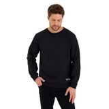 BY COMEOR Siyah Bisiklet Yaka Etiket Detaylı İçi Pamuklu Erkek Sweatshirt Siyah 2XL