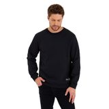 BY COMEOR Siyah Bisiklet Yaka Etiket Detaylı İçi Pamuklu Erkek Sweatshirt Siyah XL