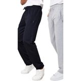 BY COMEOR Siyah Erkek Büyük Beden 2'li Düz Paça Cep Fermuar Detaylı Rahat Kesim Eşofman Altı Siyah-Antrasit 5XL