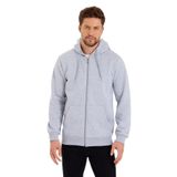 BY COMEOR Siyah Kanguru Cepli Kapüşonlu Fermuarlı İçi Pamuklu Erkek Sweatshirt Gri M