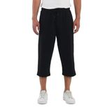 BY COMEOR Spor pantolonu, erkek, kısa, 3/4 kapri pantolon, erkek, koşu şortu, pamuk şort, Siyah, L
