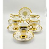 By Como Lüx Osmanlı Motifli Vintage Porselen Kahve Fincan 12 Parça & 6 Kişilik - Gold