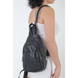By EDUU Kadın Küçük Backpack Modeli Siyah Hakiki Deri Çapraz ve Sırt Çantası