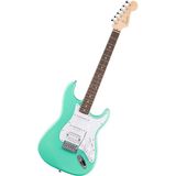 By Fender Debut Collection Hss Stratocaster Elektro Gitar, Laurel Klavye, Beyaz Vuruş Tahtası, Deniz Köpüğü Yeşili
