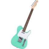 By Fender Debut Collection Telecaster Elektro Gitar, Laurel Klavye, Beyaz Vuruş Tahtası, Deniz Köpüğü Yeşili