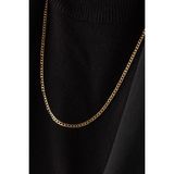 By Florya Jewelry Çelik İnce Gurmet Zincir Kolye Kararmaz Unisex - Altın - 45 cm