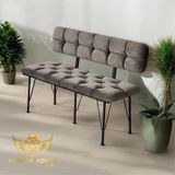 BY HAKAN AŞKIN 120 cm Metal Ayaklı Metal Alt Kasalı Koyu Füme babyface New 2025 Sırtlı Bench - Bank