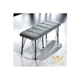 BY HAKAN AŞKIN Antrasit Renk Metal Ayaklı Line Style 2025 Babyface Puf & Bench Koyu Füme