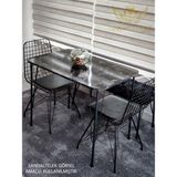 By Hakan Aşkın Metal Ayaklı 60X90 cm (Tek Masa) Black Marble Eclipse 2024 Mutfak - Balkon - Çalışma Masası By Hakan Aşkın - Mermer - Siyah