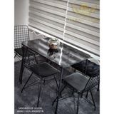 By Hakan Aşkın Metal Ayaklı 60X90 cm (Tek Masa) Black Marble Eclipse 2024 Mutfak - Balkon - Çalışma Masası - Mermer - Siyah - 60 x 90