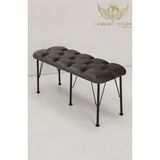 By Hakan Aşkın Metal Ayaklı Babyface Puf & Bench Koyu Füme - 38x100