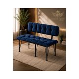 BY HAKAN AŞKIN Metal Ayaklı Metal Alt Kasalı New Sırtlı Bench Bank koyu mavi (dark blue) Babyface