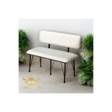 BY HAKAN AŞKIN Metal Ayaklı Metal Alt Kasalı Soft Ekru New 2025 Sırtlı Bench Bank