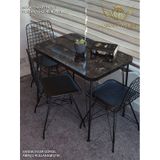 By Hakan Aşkın Siyah Metal Ayaklı 60x90 Cm Kalınlıklı Tek Masa Black Marblemutfak - Balkon - Çalışma Masası Black Marble / Siyah Mermer