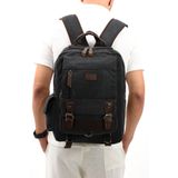 By Hakan eba-6235 Kanvas (pamuk) sırt çantası laptop bölmeli kamp seyahat okul çantası SİYAH