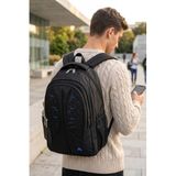 BY HAKAN PL-507 UNISEX SIRT ÇANTASI OKUL ÇANTASI SİYAH-MAVİ