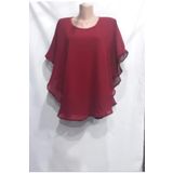 BY HANDE TASARIM Bordo Pelerinli Sifon Bluz