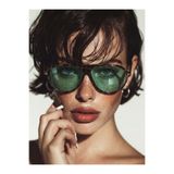 By Harmony BH 1048L Kadın Güneş Gözlüğü, Leopar Kahverengi Çerçeve, Yeşil Lens, UV400 Koruma