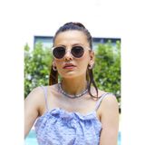 By Harmony BH 1054 05 Kadın Güneş Gözlüğü, Şeffaf Çerçeve, Siyah Cam, Yuvarlak