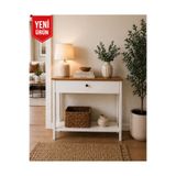 BY HS SE DESİNG MOBİLYA & TASARIM Kayra Dresuar Antre Hall 90 cm Atlantik Ceviz-Beyaz
